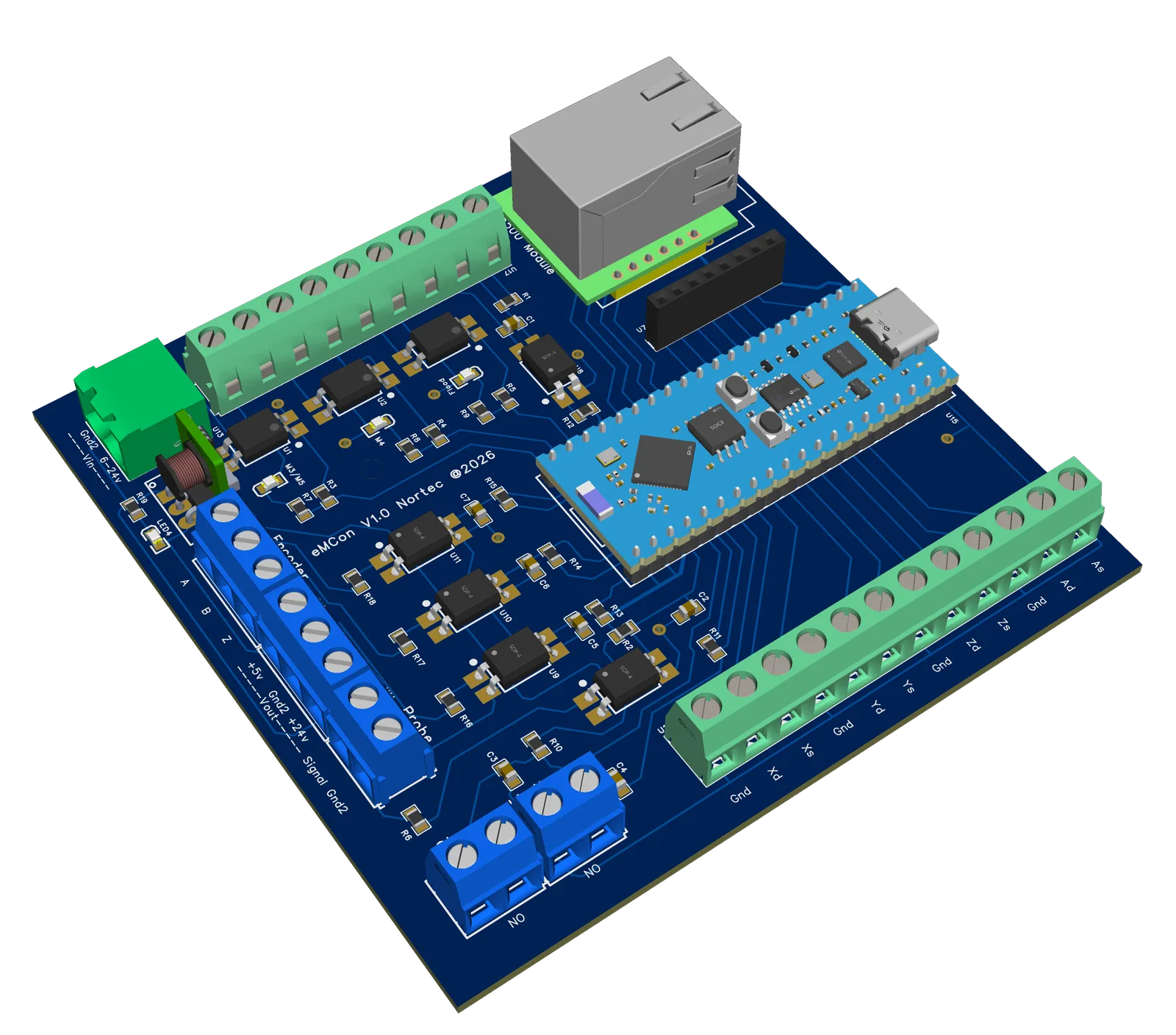 Controladora eMCon V1.0 — vista general