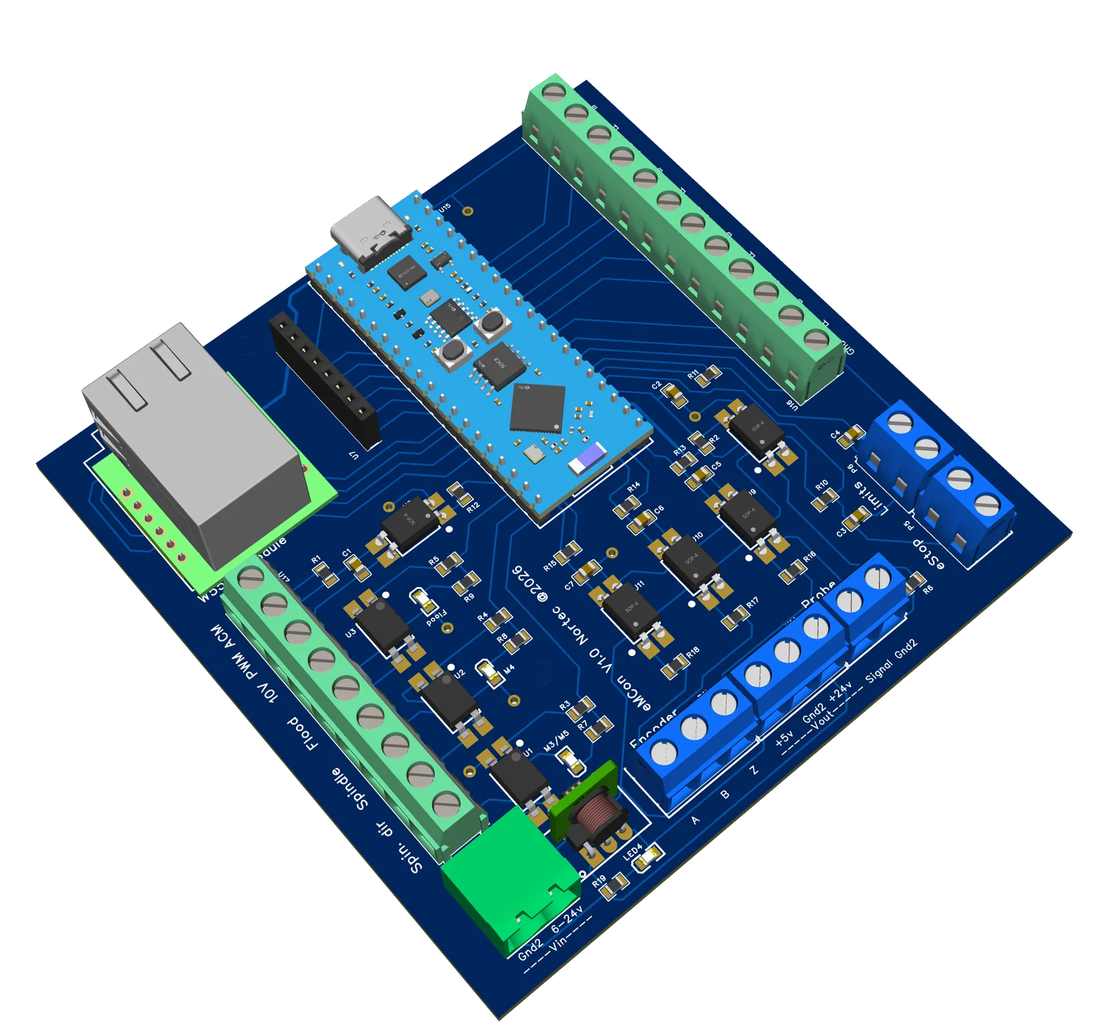 MCU ESP32-S3 y módulo Ethernet W5500
